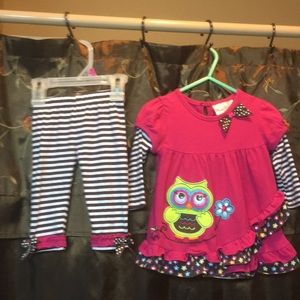 Owl- long sleeve top and pant set. Great for Fall!